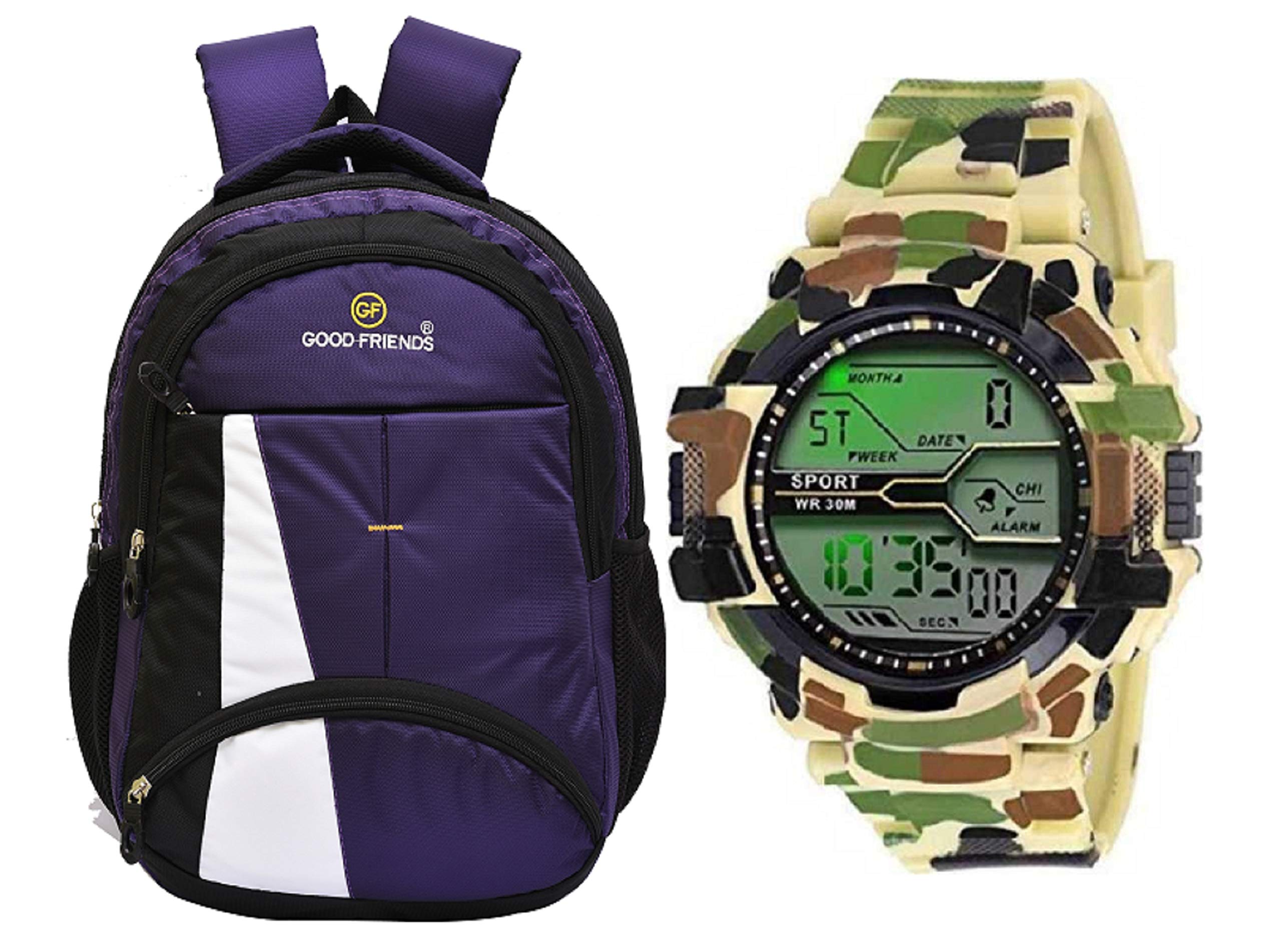 Good Friends Waterproof Laptop College School Bag for Boys Multicolor Strap Digital Watches (B08WWMN4M6) Amazon Price History, Amazon Price Tracker