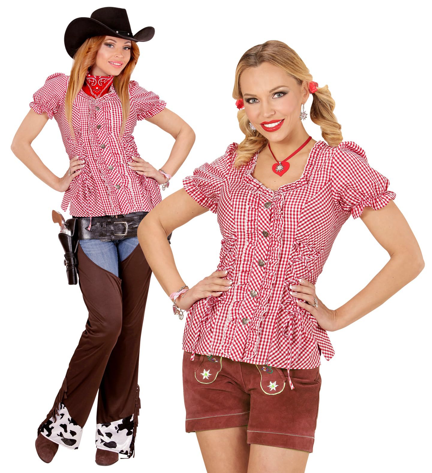 W WIDMANN MILANO Party Fashion - Bluse, Bayerin, Trachtenbluse, Damenhemd, Bierfest, Cowgirl, Sheriff
