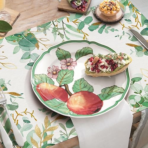 Miniatura 4 de Paquete de 50 manteles individuales de papel desechables de eucalipto de 16 x 11 pulgadas, hojas verdes, manteles individuales para primavera y