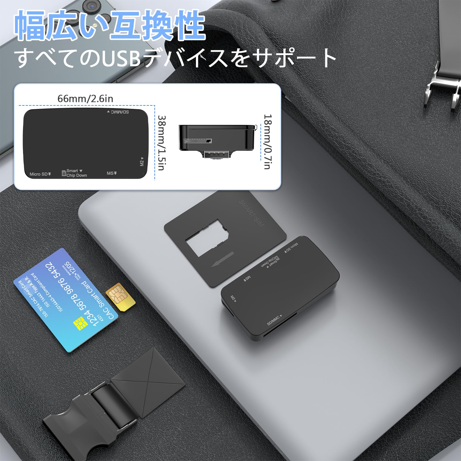 Amazon.co.jp: メモリーカードリーダー, 6in1 USB to SDカードリーダー