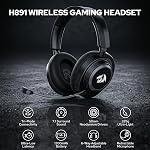 Redragon H891 Wireless Gaming Headset, Tri-Mode (2.4G/BT/Wired), 65H Battery, 50mm Drivers & 7.1 Surround Sound, Noise-Cancelling Retractable Mic, Compatible with PC, PS5, NS, Mac, Mobile