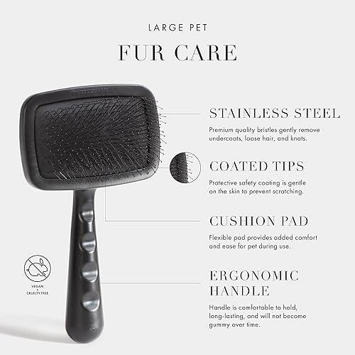 Miniatura 8 de Tweezerman Dog and Cat Slicker Brush for Pets, Grooming Brush with Coated Bristles to Prevent Scratching and Ergonomic Handle