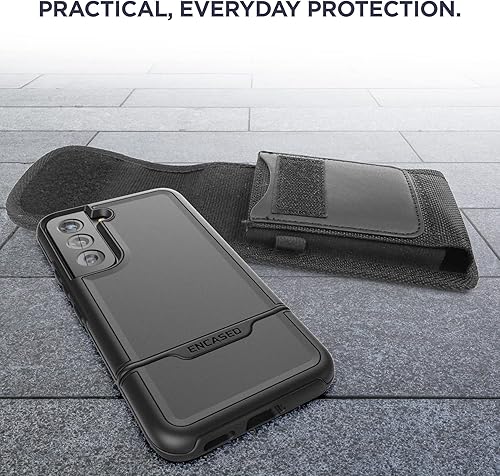 Miniatura 6 de ENCASED - Funda 2 en 1 para cinturón para Galaxy S22, a prueba de golpes, con clip de nailon balístico para teléfono, color negro (Samsung S22 de