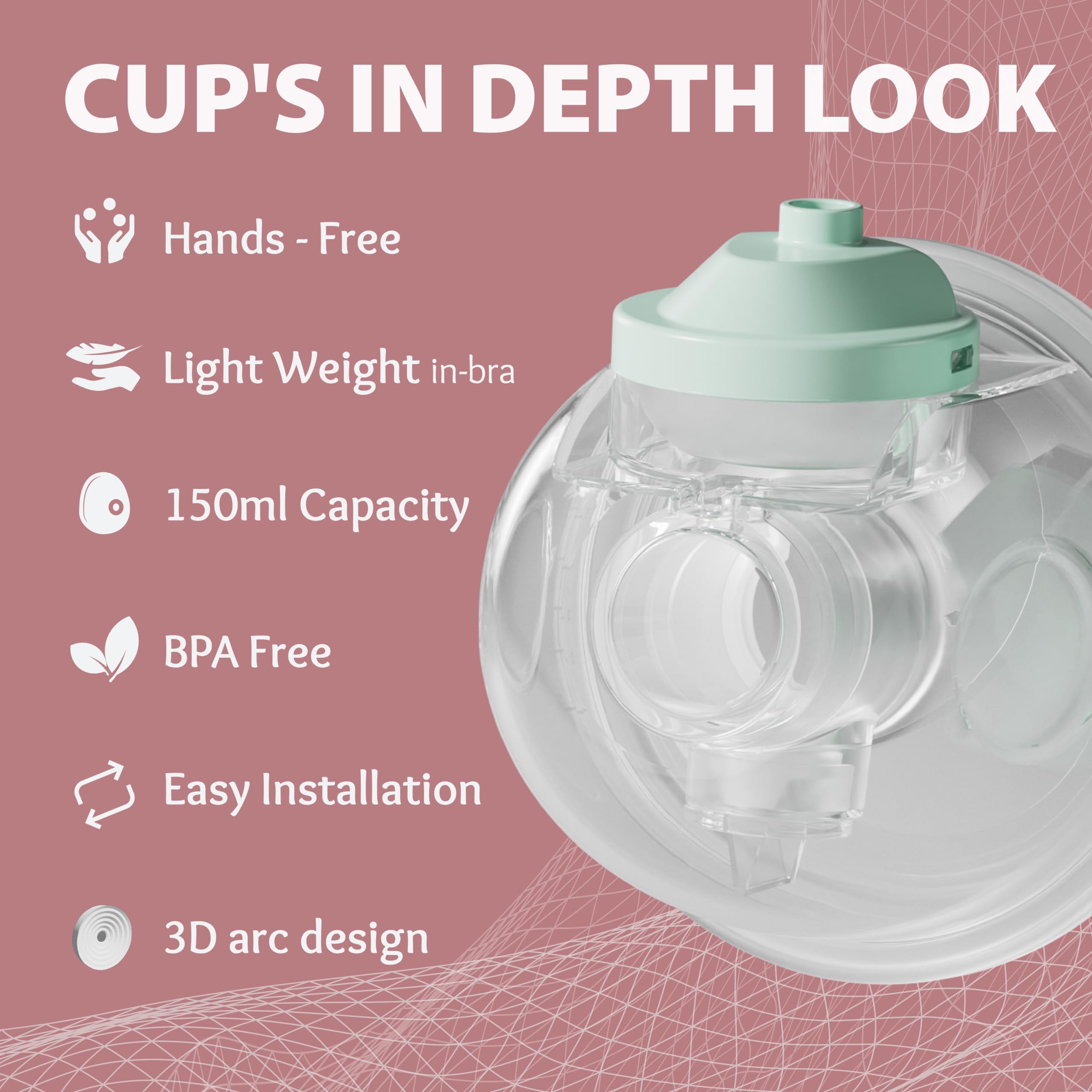 HealthSense Breast Pump for Feeding Mothers | Handsfree Electric Breast Pump Automatic with 3 Modes 9 Frequency, Rechargable, Light Weight & BPA Free Cup, LCD Touch Panel with 1 Year Warranty - BP 201 - Image 3 thumbnail