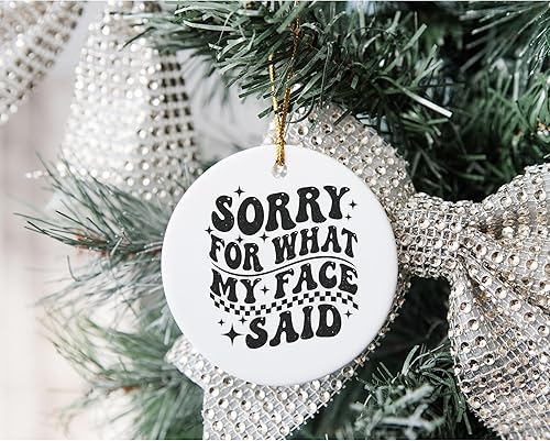 Miniatura 6 de Humorous Ceramic Ornament, Sarcastic Adult Quote Hanging Decoration, Witty Retro, Funny Present Idea