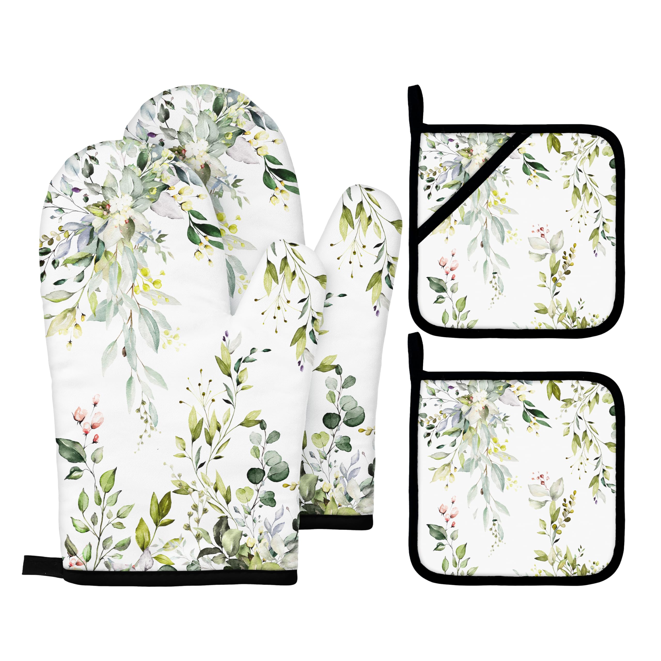 Maniques de cuisine motif eucalyptus pour vos barbecues d'été