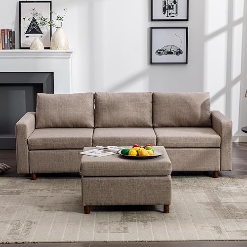 Sofá modular convertible, sofá cama de combinación gratuita para sala de estar, cojín de asiento y cojín de respaldo, no extraíble, no lavable,