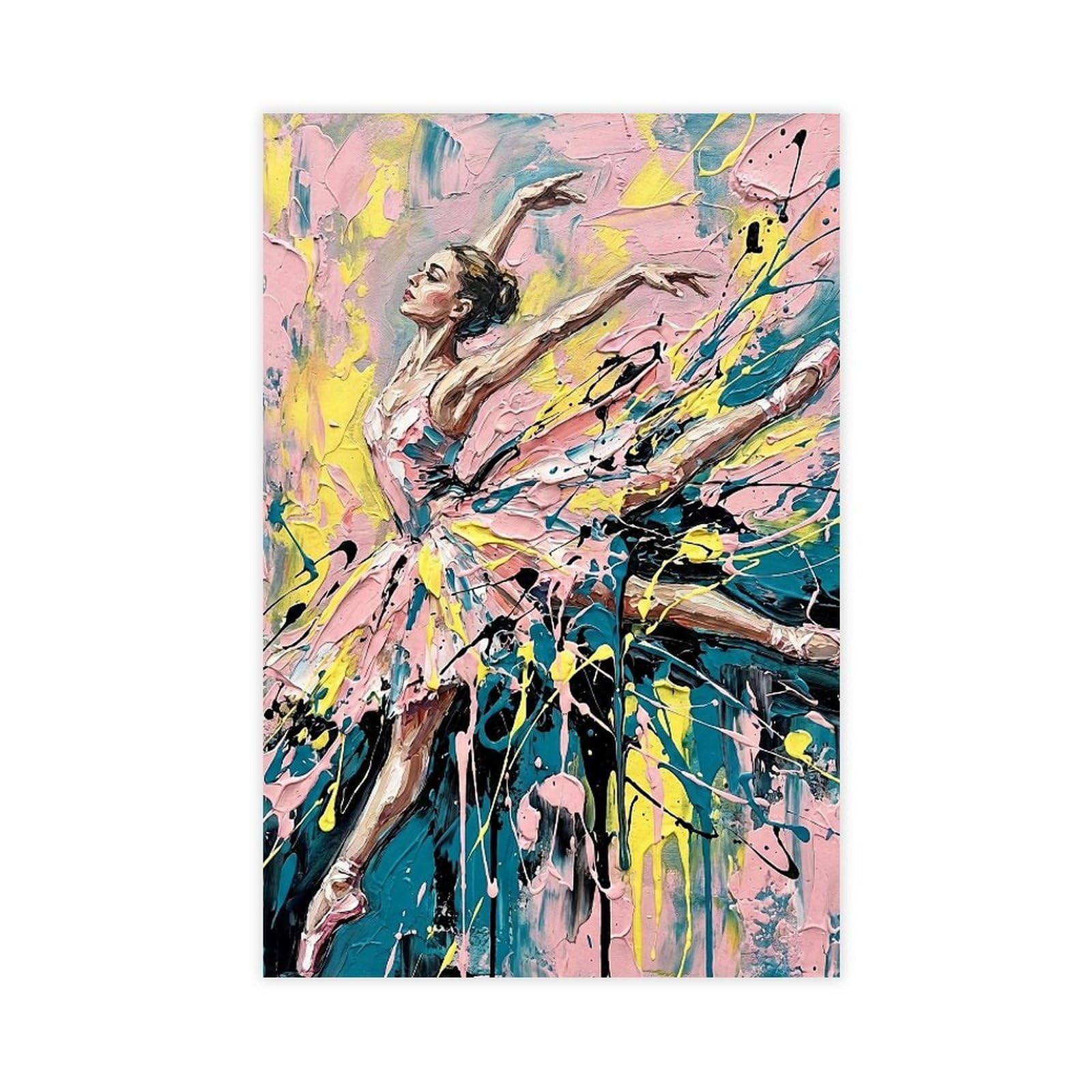 Ywtjax Unframe-Style Abstract Ballerina Poster Canvas Poster For Dorm Room Decor Gift