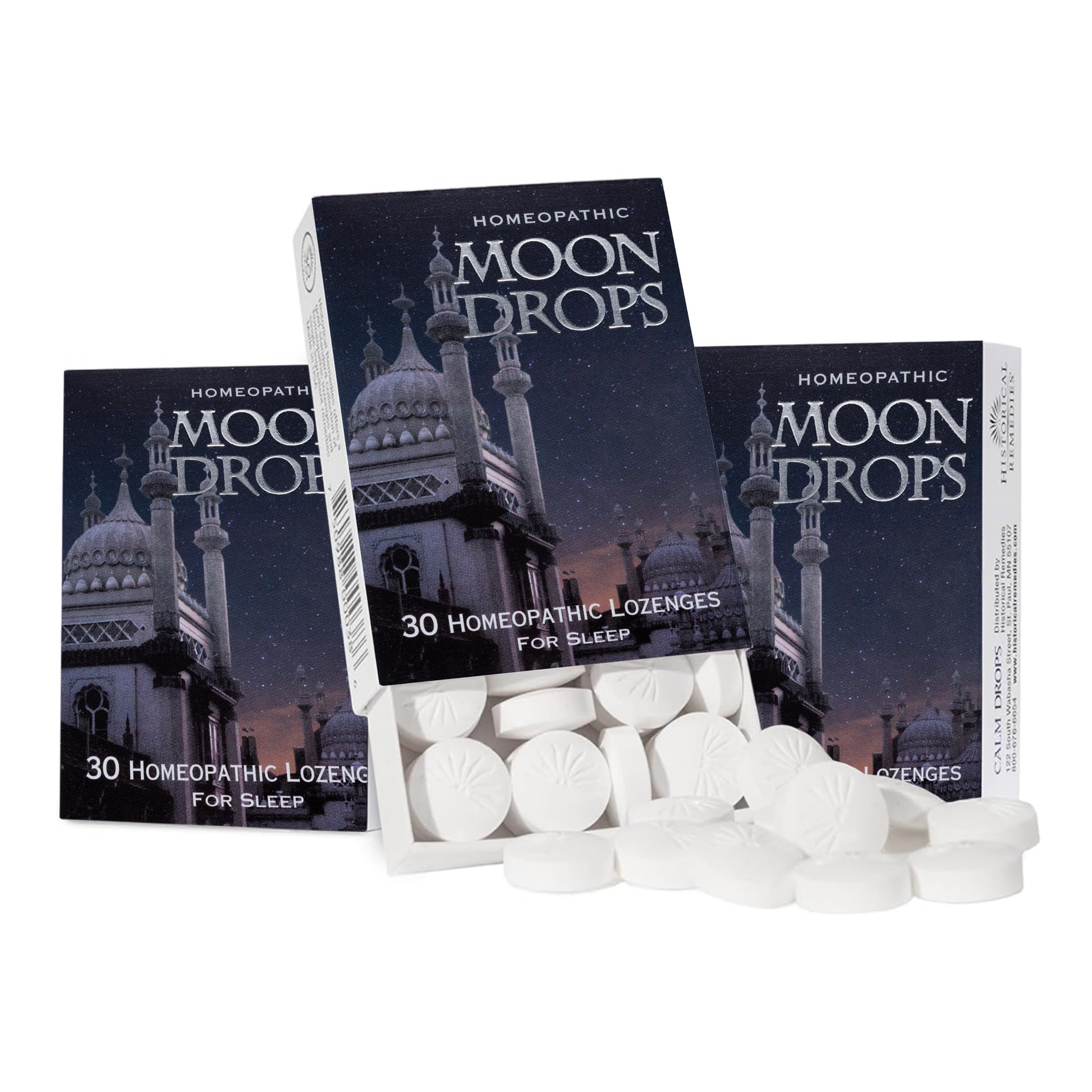 Moon Drops Sleep Aid Lozenges (3 Pack) | Homeopathic Vanilla Flavor Supplement, Non-Habit Forming Vegan Gluten-Free Sleep Support Including Coffea Cruda 12X