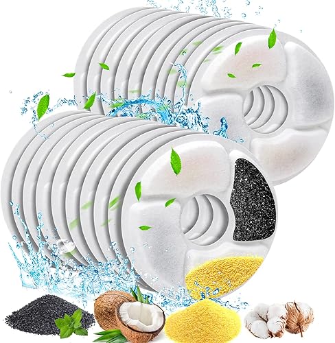 Miniatura 10 de Filtros de fuente de agua para gatos, filtros de fuente para mascotas de 5 pulgadas, repuesto de filtros de carbón activado para fuente de perro,
