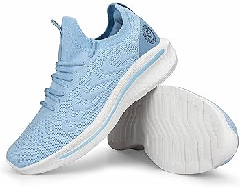 Zapatillas Mujer Running Deporte Azul Adulto Mujer Tacón bajo Pull on Puntera redonda Atlético Moda Slip-ins Sneakers Transpirable Cómodo Deporte4