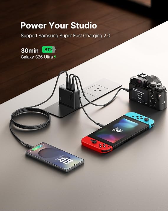 INIU 100W USB C Laptop Charger, GaN Fast Charging Block for with 100W Cable
