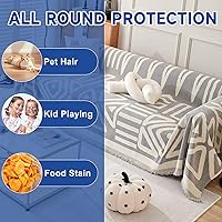 Vista 7 de VClife - Funda para sofá de 2 plazas, de felpilla, antideslizante, bohemia, lavable, apta para perros, suave, lavable, con borlas, jacquard