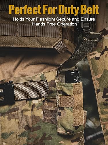 Miniatura 3 de OneTigris Funda para linterna Soporte de linterna Molle Funda de linterna táctica para cinturón 1000D Cordura Nylon