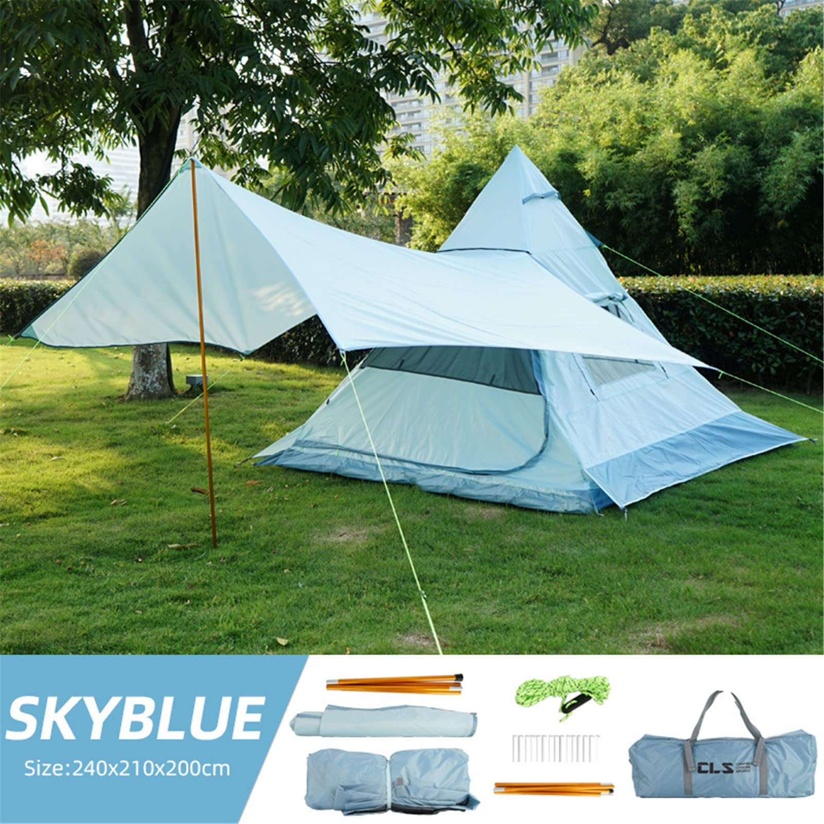 Tente De Randonnée 1-2 Personnes - Oxford 210D, Imperméable, 2 Poteaux Fibre Verre, Double Couche, Moins De 2kg - Pour Camping, Voyage, Festival