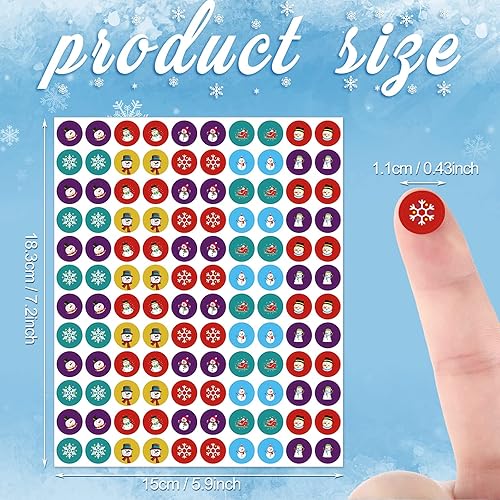 Miniatura 2 de 3000 calcomanías de invierno, calcomanías de muñeco de nieve a granel para niños, calcomanías de vacaciones de invierno para fiesta, aula, surtido