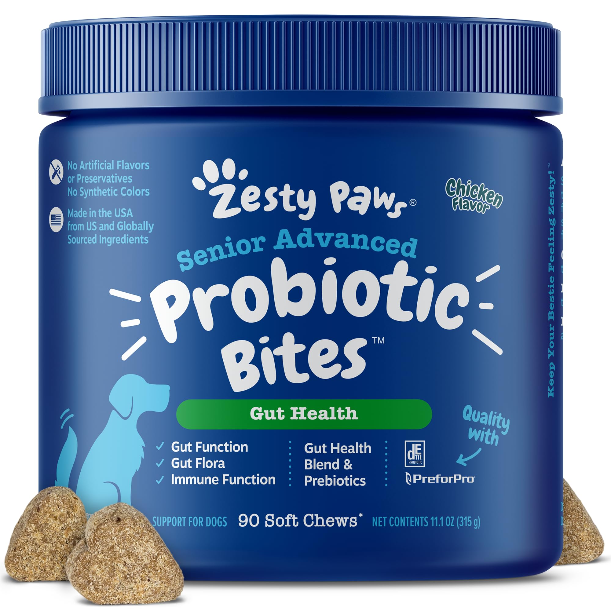 - Probiotics for Dogs - Digestive Enzymes for Gut Flora, Digestive Health, Diarrhea & Bowel Support - Clinically Studied DE111 - Dog Supplement Soft Chew for Pet Immune System - Adv, 90ct