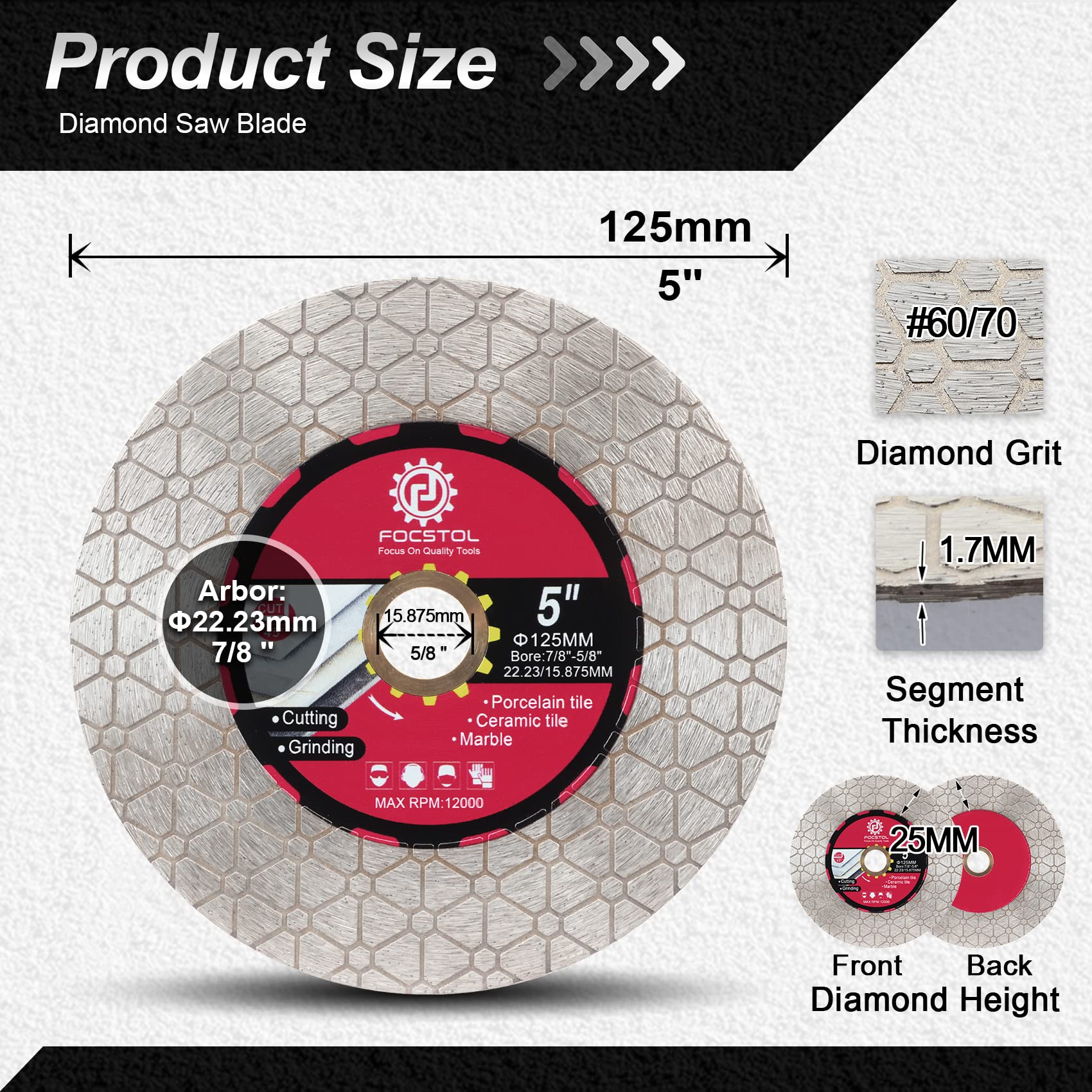 FOCSTOL Diamond Tile Saw Blade - Image 2