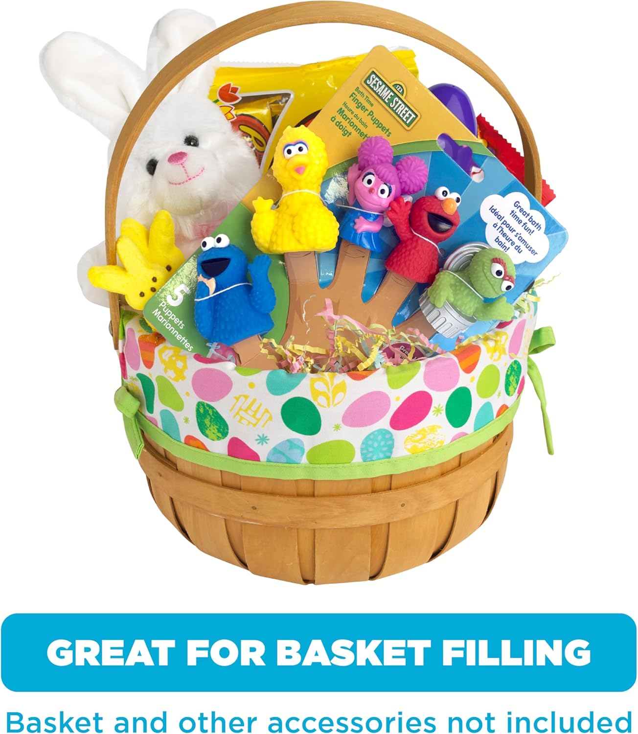 Sesame Street 5 Piece Finger Puppet Set - Easter Basket Stuffers, Easter Egg Fillers, Easter Decorations, Party Favors, Educational, Playtime, Bath Toys (69230), 0.14 pounds