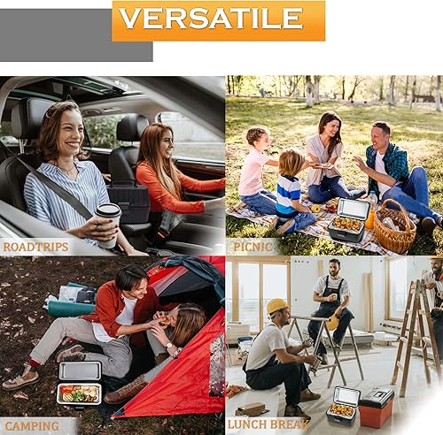 Miniatura 8 de VaygWay Lonchera portátil de 12 V, con aislamiento eléctrico, calentador de alimentos, universal, perfecto para viajes, picnic, campamento y