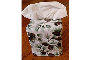 Glittering Pine Cones Christmas Tissue Box Cover