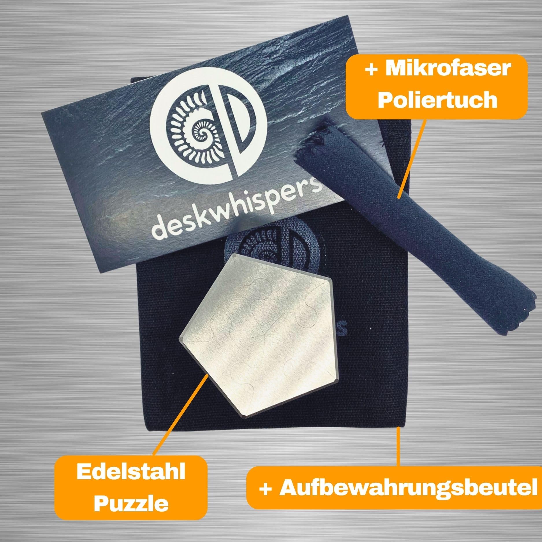Pentagon Puzzle aus Edelstahl – 5-teiliges Null-Toleranz Präzisionsobjekt, EDM-gefertigt – Design Fidget Toy für Technikliebhaber – Hochwertige Büro Deko & Geschenk für Männer, 310 g