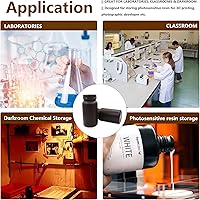 Vista 2 de Botella de reactivo ámbar de boca ancha HDPE de grado de laboratorio diseñada para aulas de laboratorios o almacenamiento en casa, capacidad de 0.1