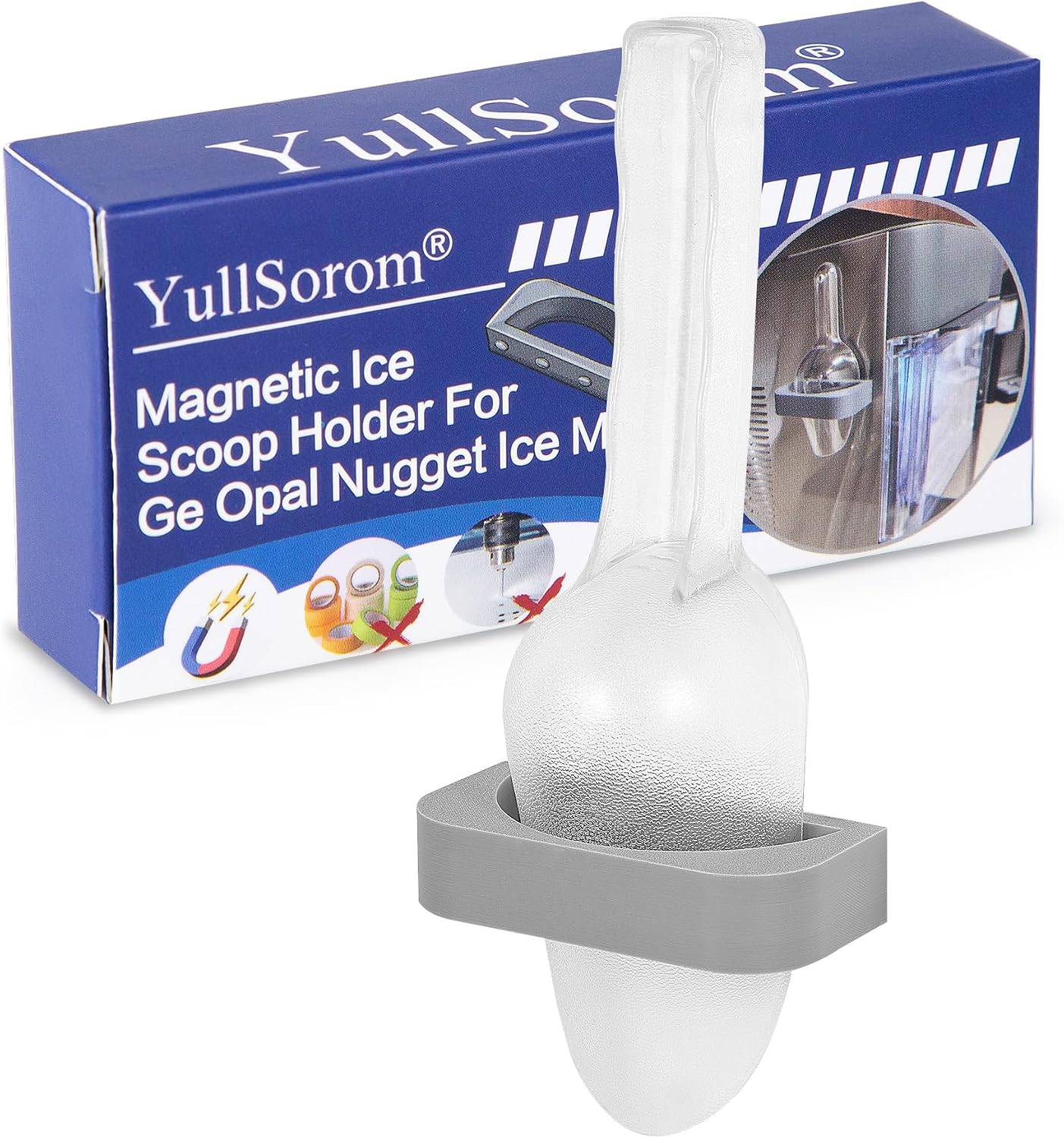 Magnetic Ice Scoop holder Replacement Compatible with GE Opal Nugget ice makers Black,Perfectly Designed for Models 1.0 & 2.0