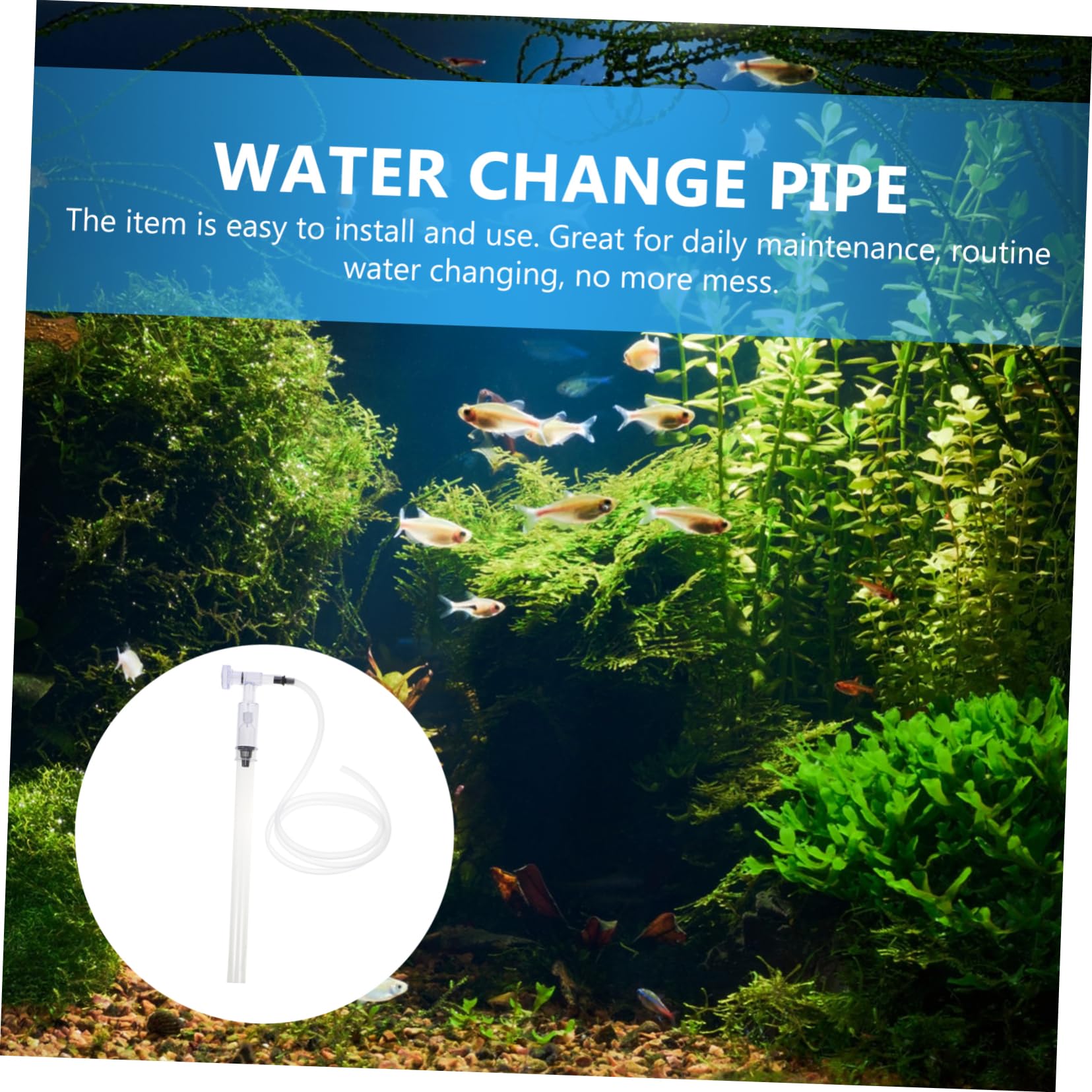 Happyyami 2 Pièces Changement d'eau Aquarium Distributeur Para Pompe Baril Piscine Conditionneur Poisson Étang Tuyau Évacuation Changeur Réservoir Air Filet Changement d'eau D'aquarium