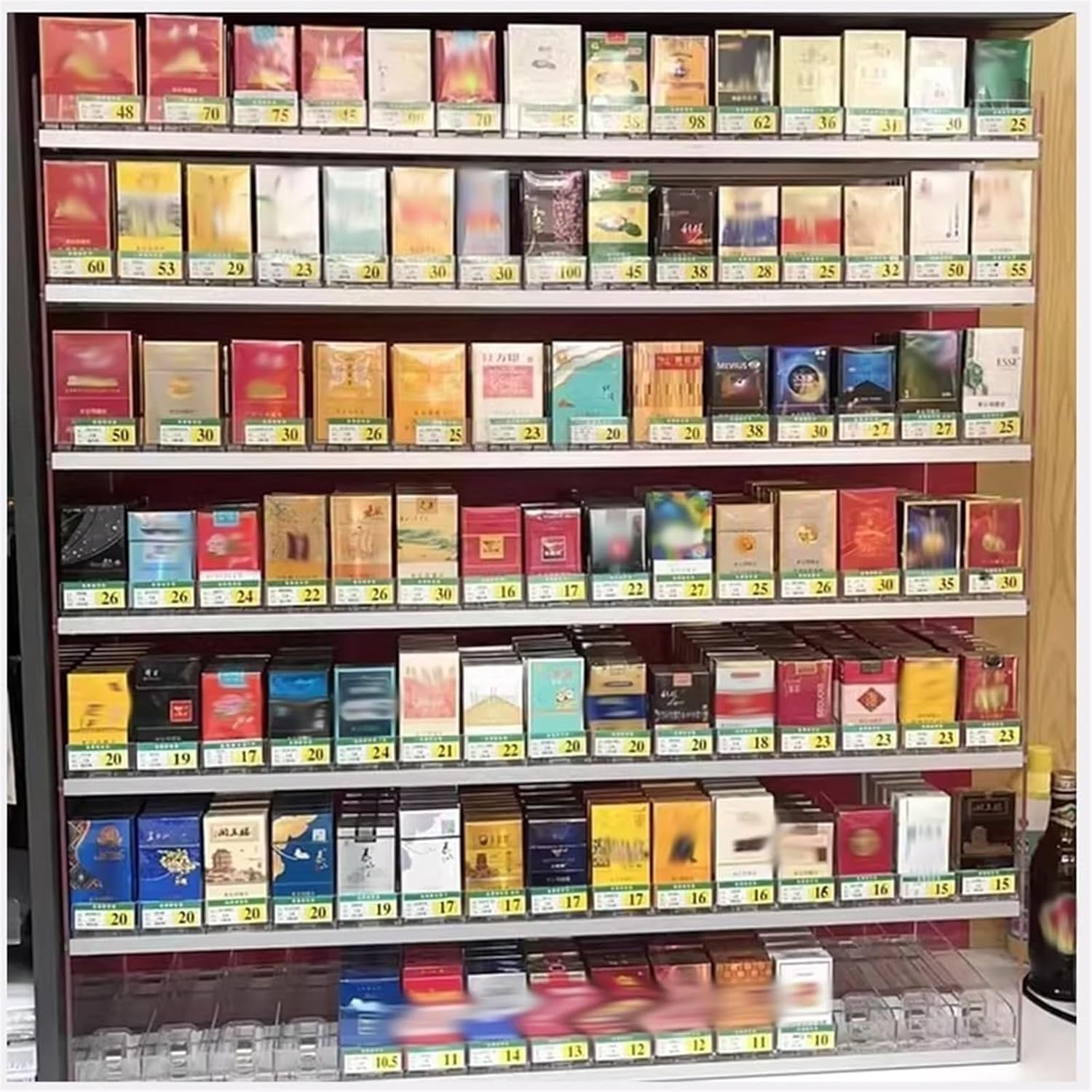 Cigarette Display Case,Cigarettes Display Rack, Auto Cigarette Pusher Cigarette Display Holder, Wall Mounted Cigarette Rack, Cigarette Showcases Display Rack (Color : Clear, Size : 73.5x28.4x69cm)
