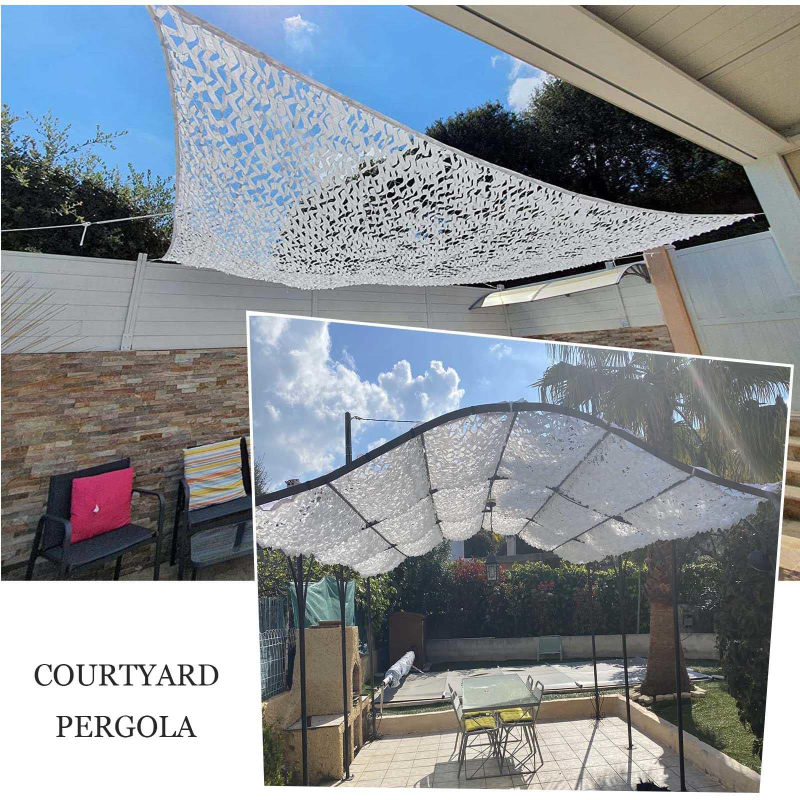 DLLY Tarnnetz Weiß, Sonnensegel, Militärisches Camouflage Netz, Pergola-schattennetz, 2/3/4/5/6/8/10m Sonnenschutznetz, Verstärkte Tarnnetze Für 