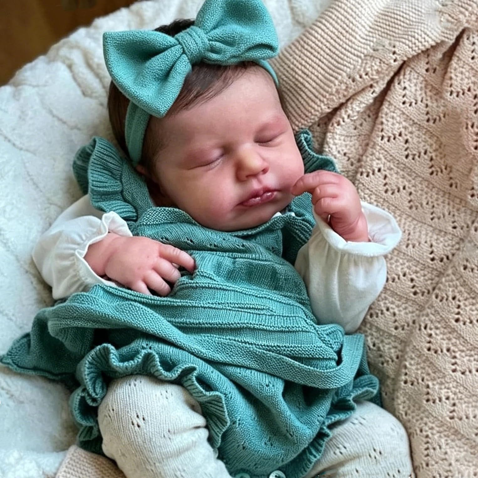 Zero pam Reborn Baby Mädchen 50CM Reborn Baby Lebensecht, Reborns Puppen Lebensecht, Lebensechte Babypuppen Wie Echt, Echte Puppe Mit Haaren