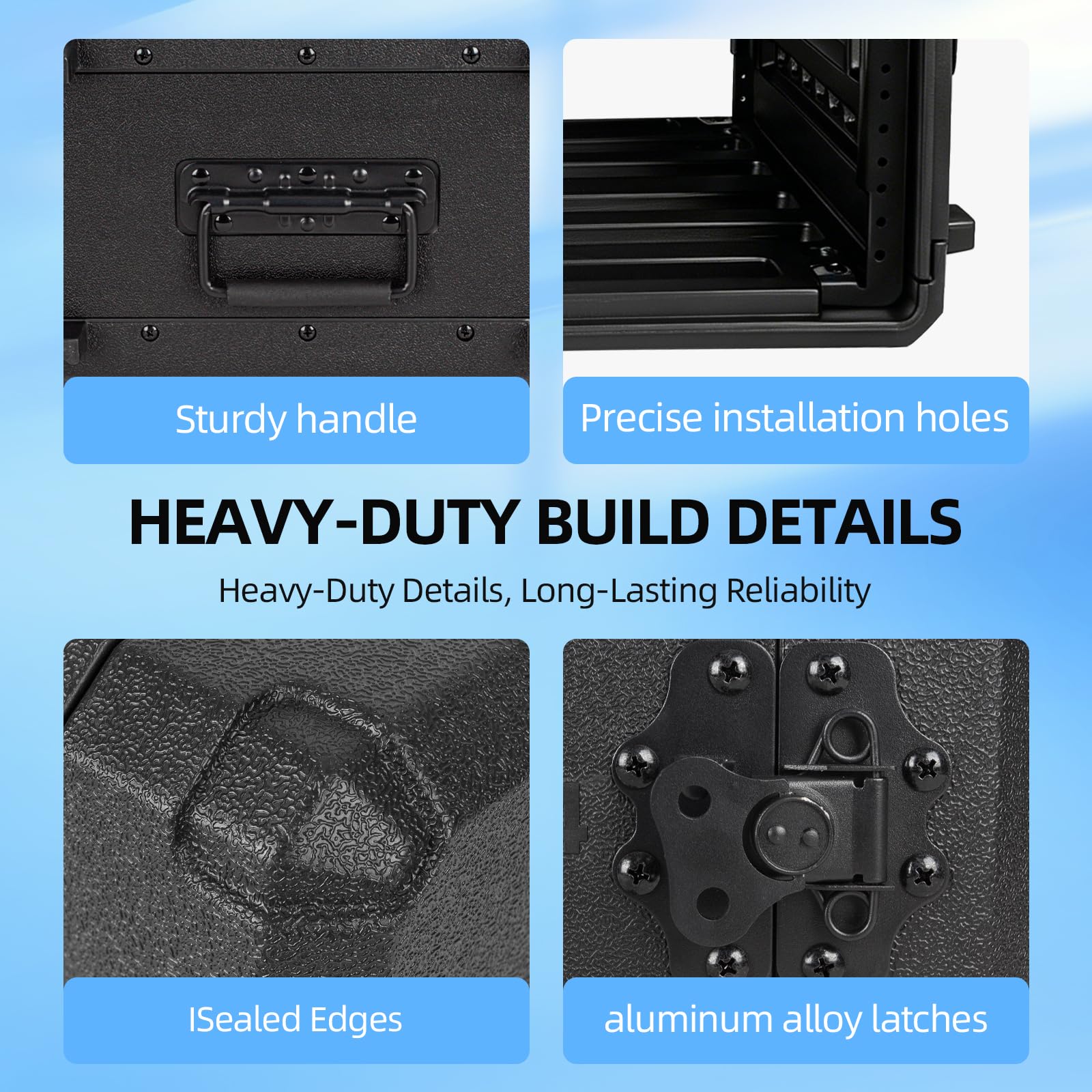 19 Zoll Rack Flightcase 4U, Stoßfester HDPE Wasserdichter Rack 19 Zoll, Tragbarer Schutzkoffer Mit Schaumstoffeinlage für Studio Serverausrüstung