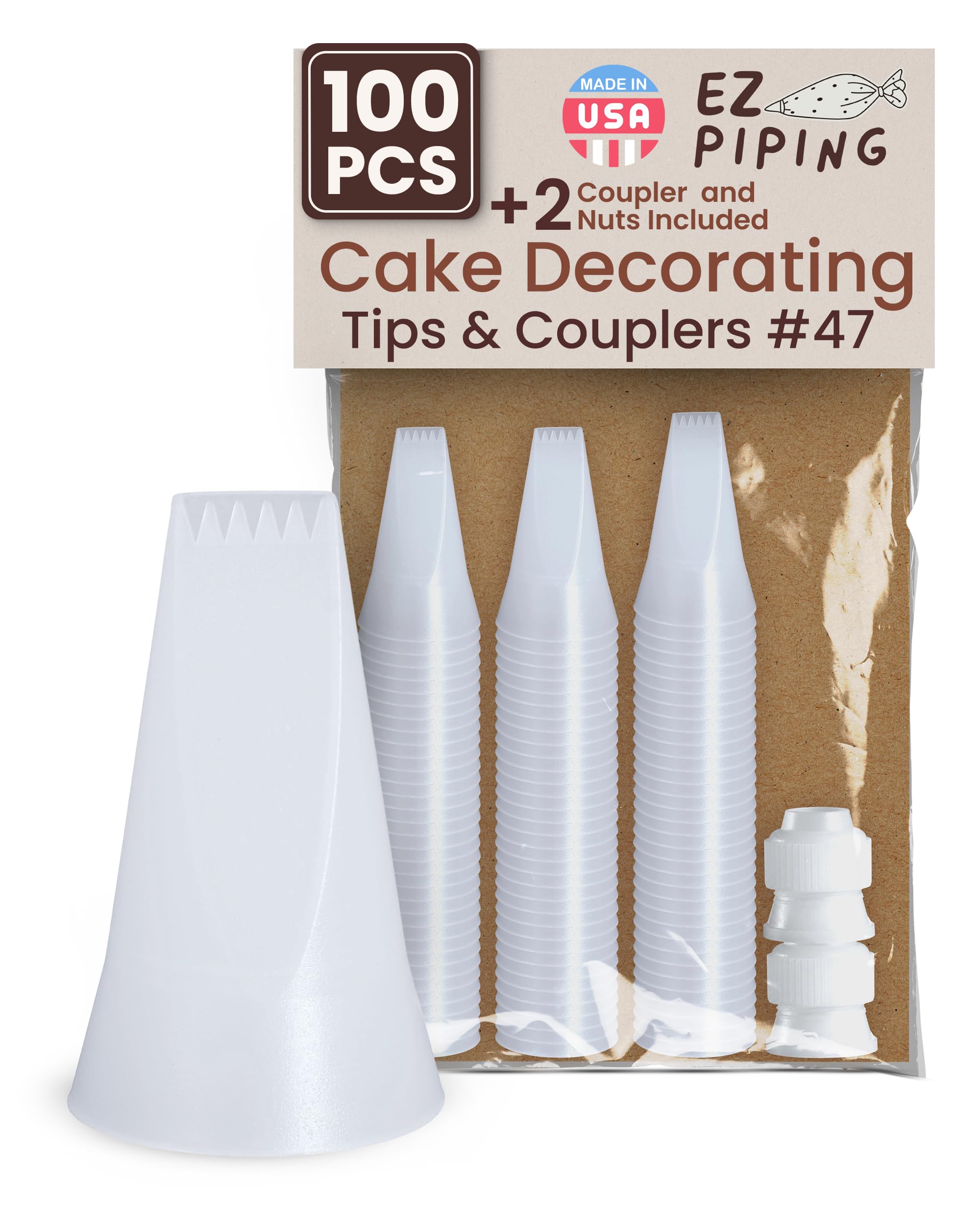 Puntas de plástico reutilizables – Punta de tejido de cesta de tamaño estándar #47 boquillas de glaseado hechas de plástico de grado alimenticio, kit de decoración de pasteles, suministros