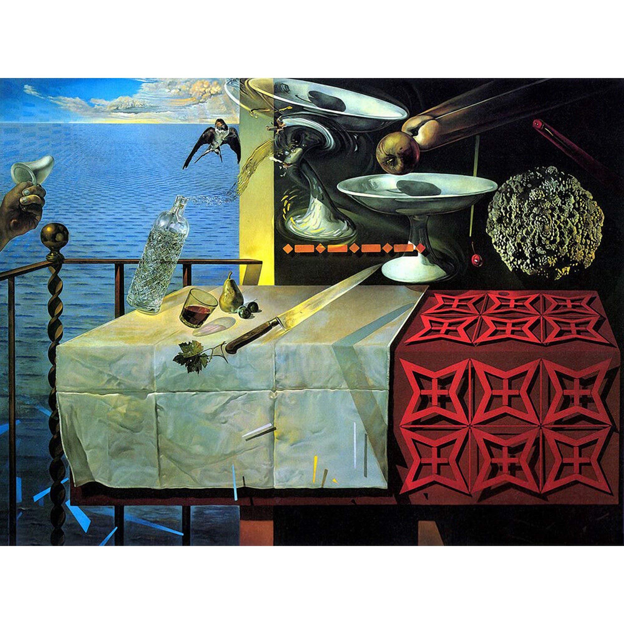 ZENDA Salvador Dali Wall Art Dalí Living Still Life Framed Painting Canvas Art for Bedroom Livingroom Decoration Ready to Hang