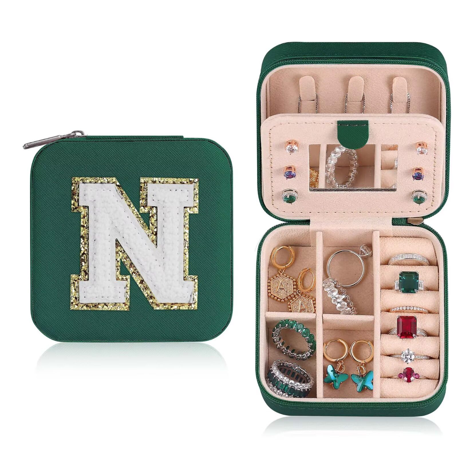 ETHOON Jewelry Travel Case Small Organizer Stocking Box Personalized Gifts Teenage Jewelry Accessories Holiday Christmas Gift for Women