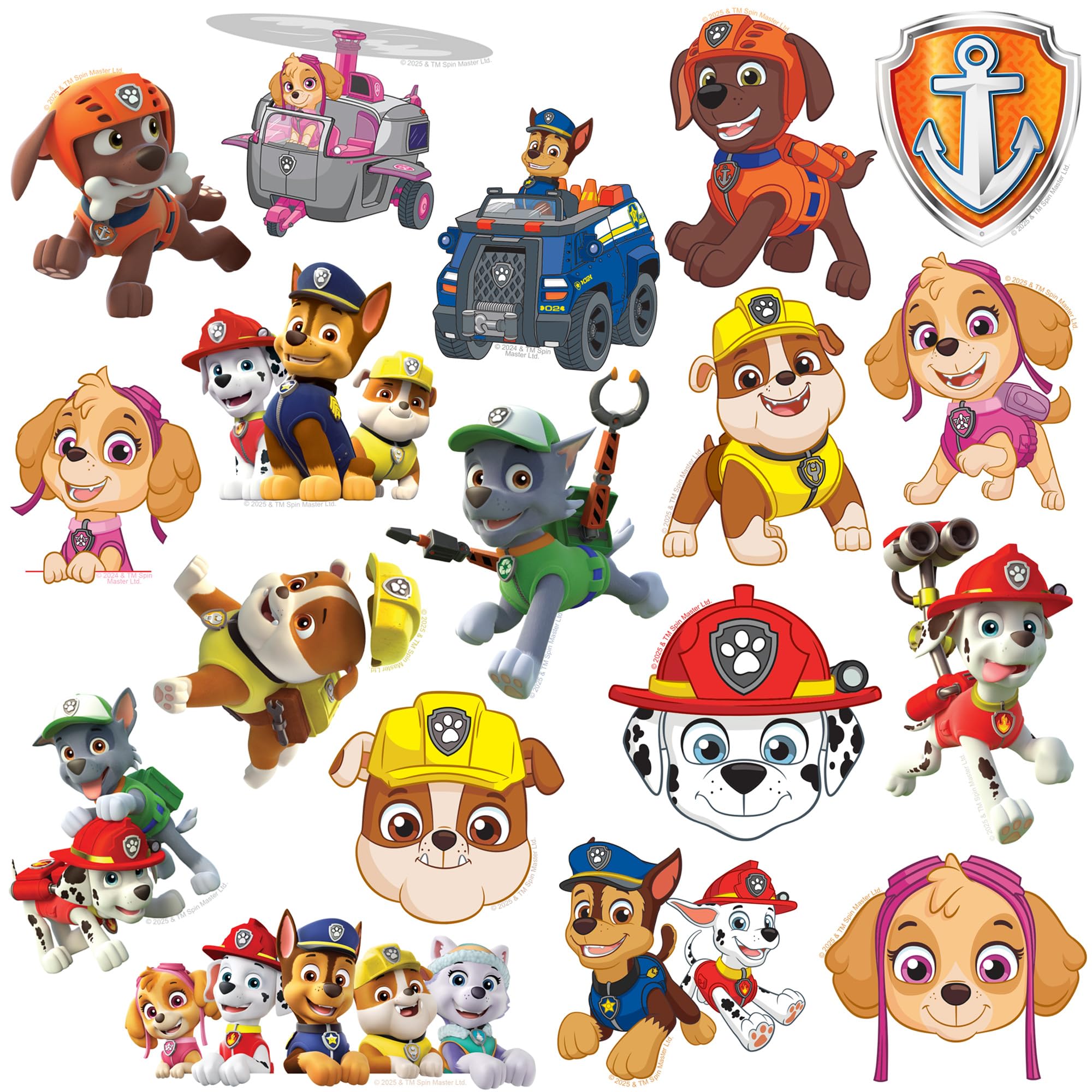 Paw Patrol Vinyl-Aufkleber, 50 Stück, L, Deluxe-Aufkleber, für drinnen und