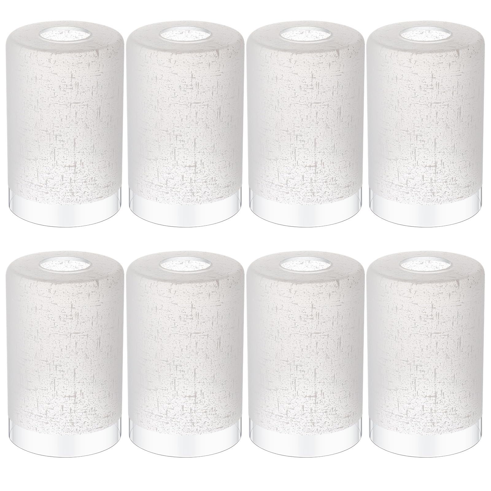 Photo 1 of Teenyyou 8 Pcs White Linen Frosted Glass Lamp Shade 1-5/8" (1.65") Fitter