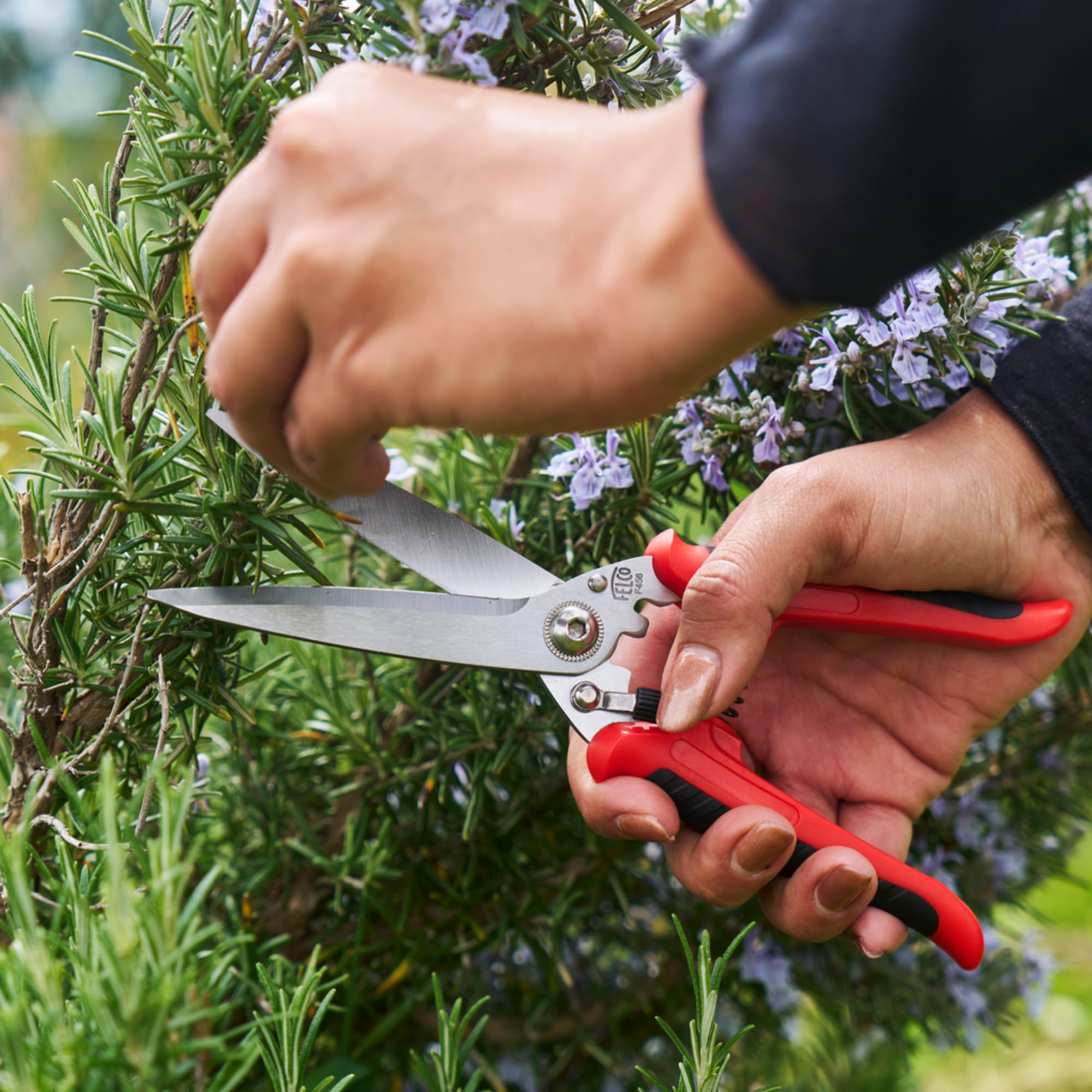FELCO 456 Forbici Multiuso, Lame Curve in Acciaio Inossidabile, Lama Seghettata per Presa Sicura, Strumento da Taglio Multiuso per Giardino e Casa, Forbici di Precisione Premium