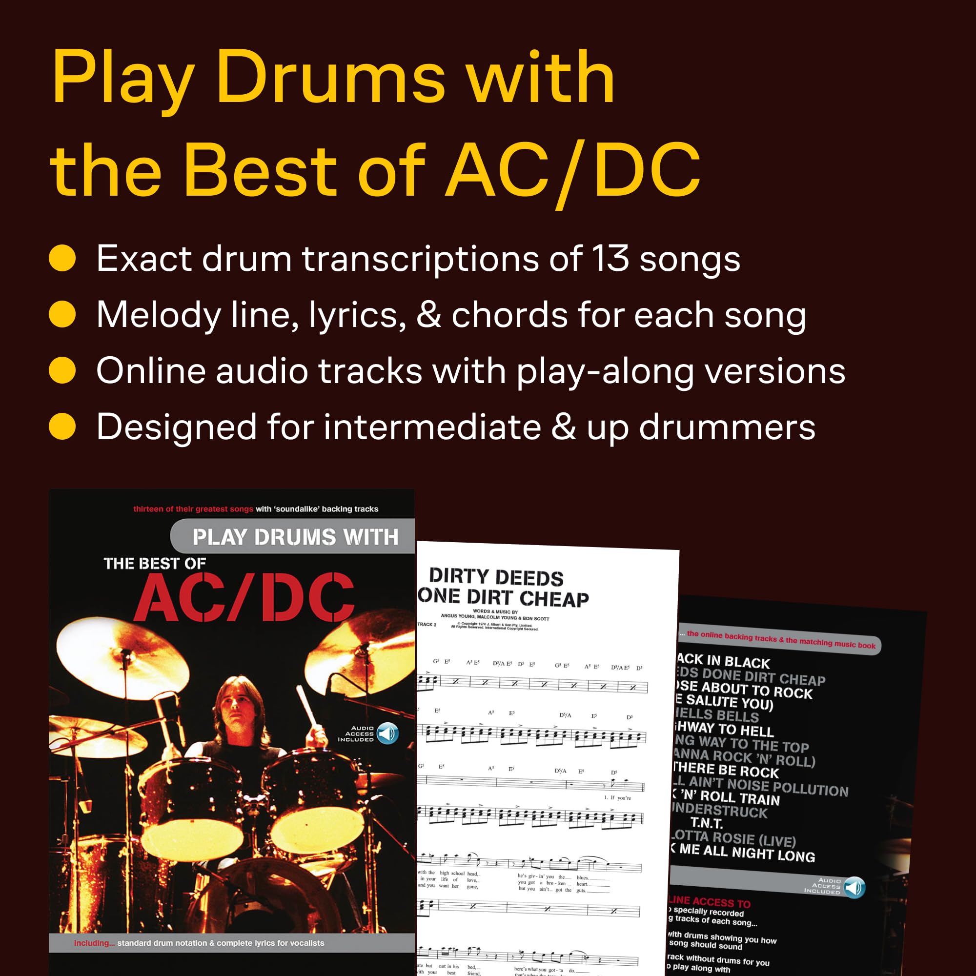 Play Drums With... The Best Of AC/DC. Comprend Enregistrement(s) en ligne