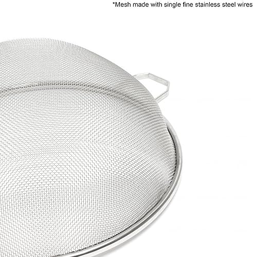 Miniatura 10 de TrueCraftware Colador de malla doble fina de 6 pulgadas malla de acero inoxidable con mango de madera plano longitud del mango de 6-12 pulgadas