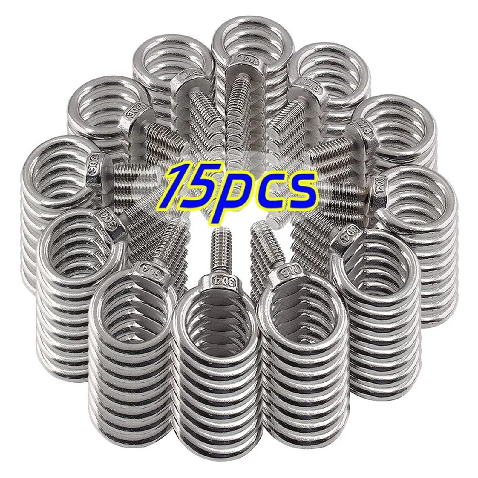 Pernos de Ojo de Acero CáNcamos 15/1 piezas de pernos ojo acero inoxidable M4 M5 M6 M8 fácil instalación con rosca(M5,10 PCS)