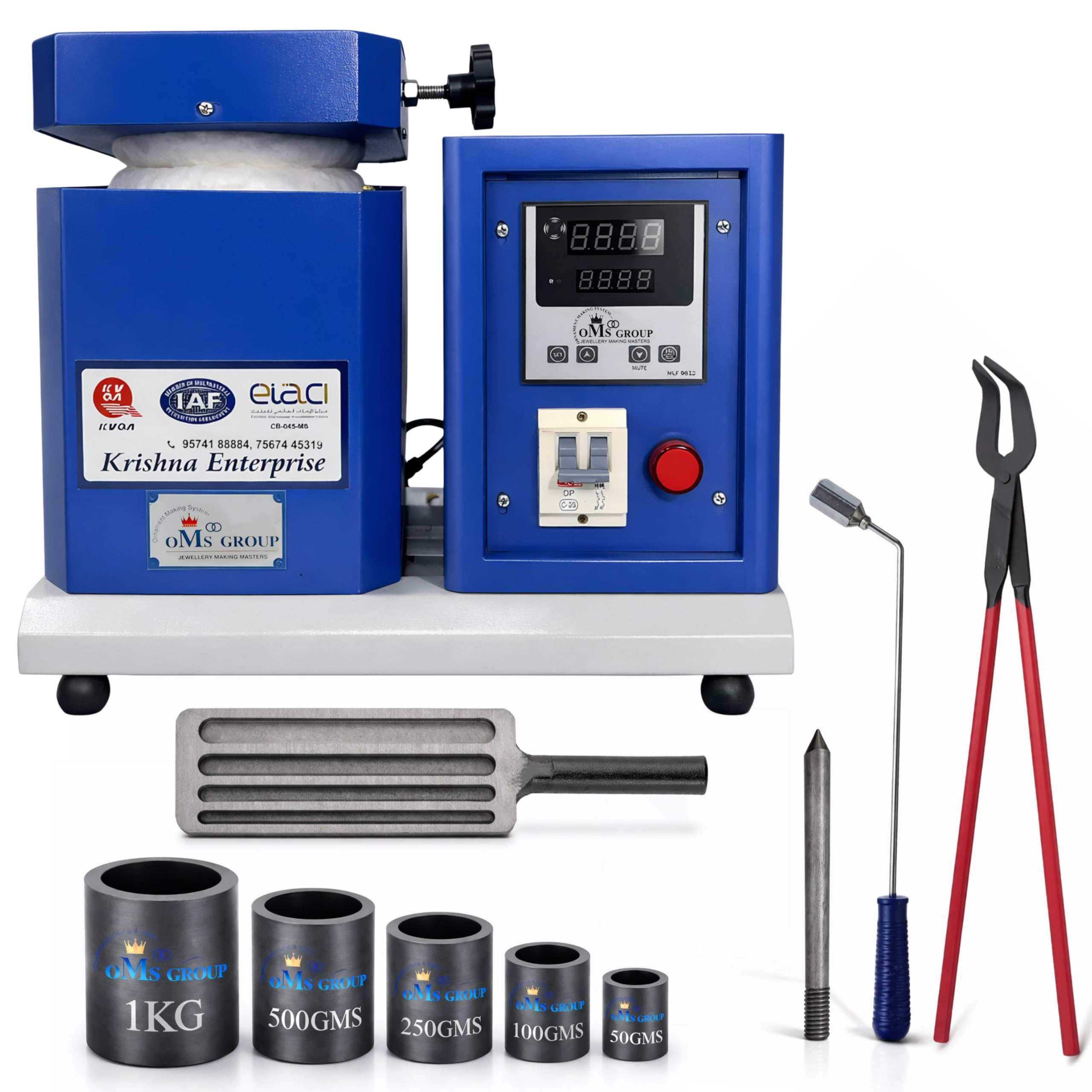 1kg Jewellery Melting Furnace for Gold - Silver Jewellery Electric Melting Furnace Machine 230volts, 1200degree Temperature Automatic Fully Digital with Accessories-image-22