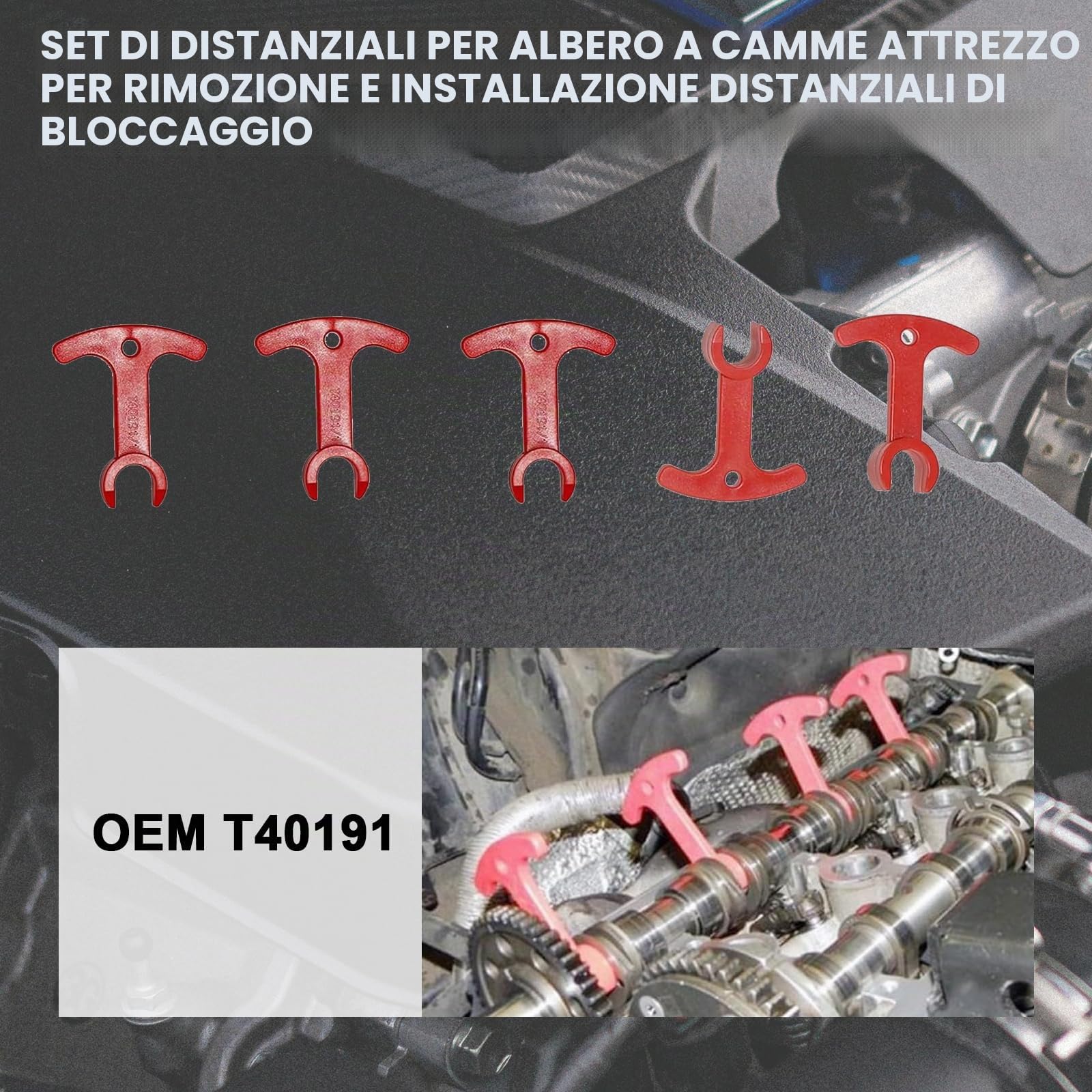 Kit di Attrezzi per la Fasatura del Motore, Compatibile con Audi EA888 1.8 | 2.0 TSi TFSi T40191 T10352 T10368 T40196 T10354 T40011, Attrezzi per Bloccaggio di Allineamento Albero a camme