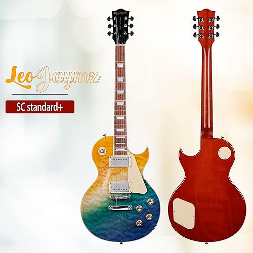 Miniatura 3 de Leo Jaymz Guitarra eléctrica serie SC  Cuerpo de caoba, diapasón de laurel, humbuckers duales, trastes de acero inoxidable, puente Tune-O-Matic,