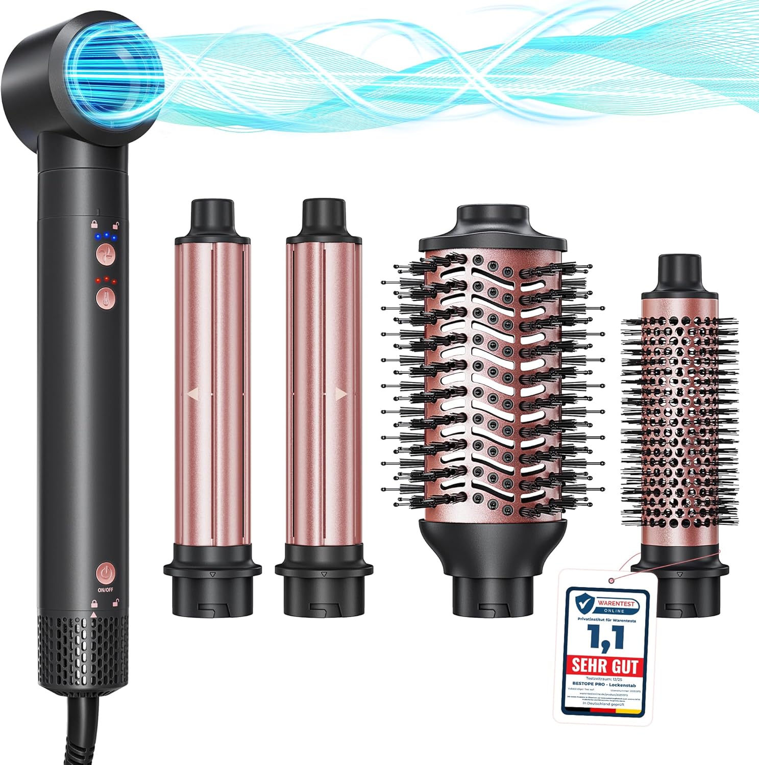 Hairstyler 5-in-1 BESTOPE PRO - 110000 RPM High-Speed Ion Travel Hair Dryer Multi-Hair Styler Set for Professional Hair Styler Volumising Automatic Air Curling Iron