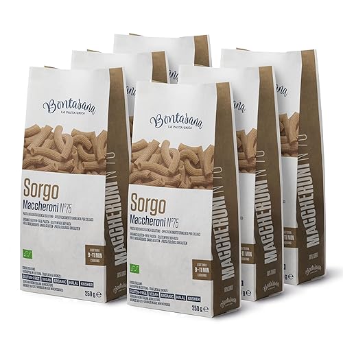 Bontasana· Maccheroni - 100% Mehl aus Sorghum - glutenfreie Pasta,