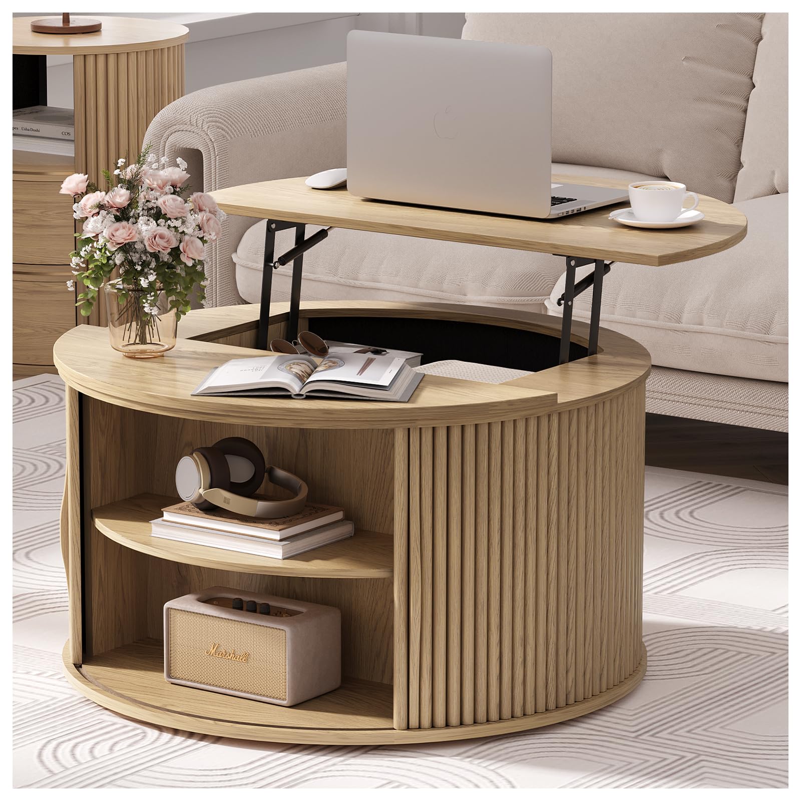 JOINICE Round Lift Top Coffee Table
