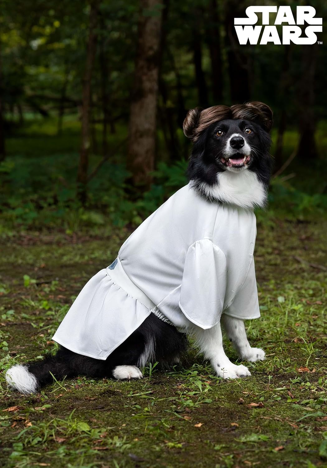 Star Wars Princess Leia Pet Costume | Dog Cat Outfit Halloween Dress Up Accessories Includes Costume and Wig S