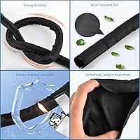 Vista 2 de Protectores de cable de 3/8 de pulgada para mascotas anti-mordida, protector de cable de 10 pies para mascotas, funda flexible de gestión de cables